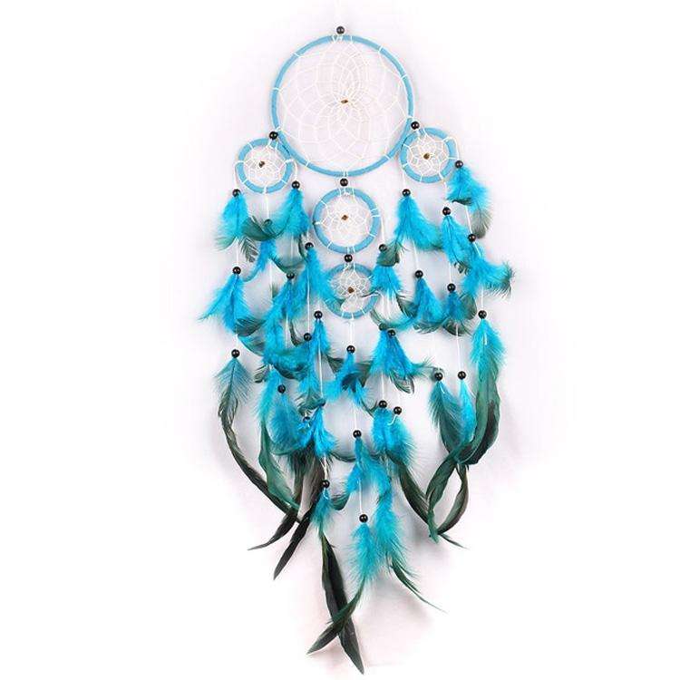 Creative Hand-Woven Crafts Dream Catcher Home Car Wall Hanging Decoration(Blue Black)