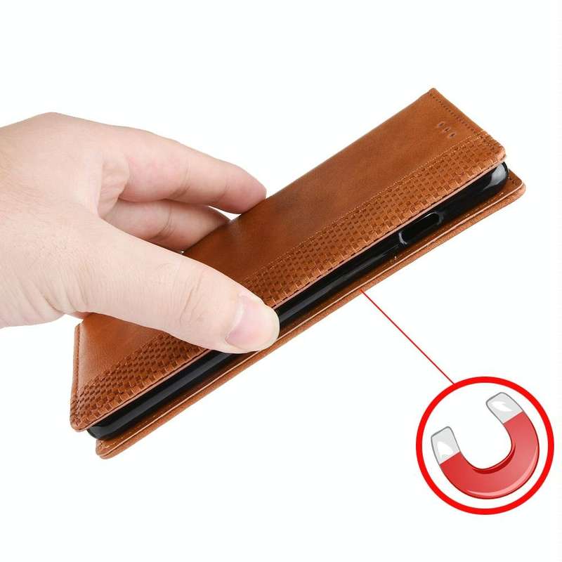 For Sony Xperia Ace II Magnetic Buckle Retro Crazy Horse Texture Horizontal Flip Leather Case wit...