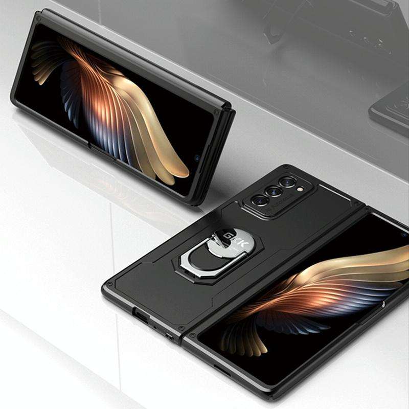 For Samsung Galaxy Z Fold2 5G GKK Foldable Shockproof PC Case with Ring Holder(Black)