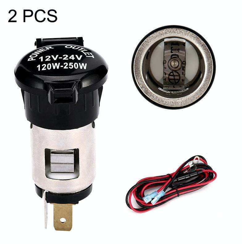 2 PCS Car Modified Cigarette Lighter Car Charging Power Socket Cigarette Type (with 1.5m Line)