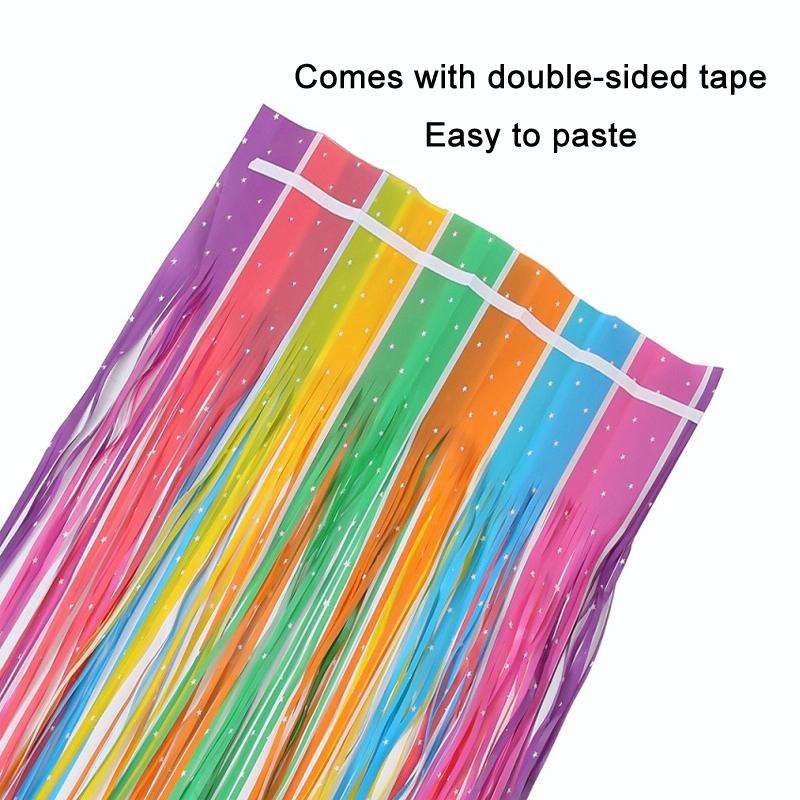 1x2.5M Splicing Color Rain Curtain Birthday Party Surprise Arrangement Props(Star)