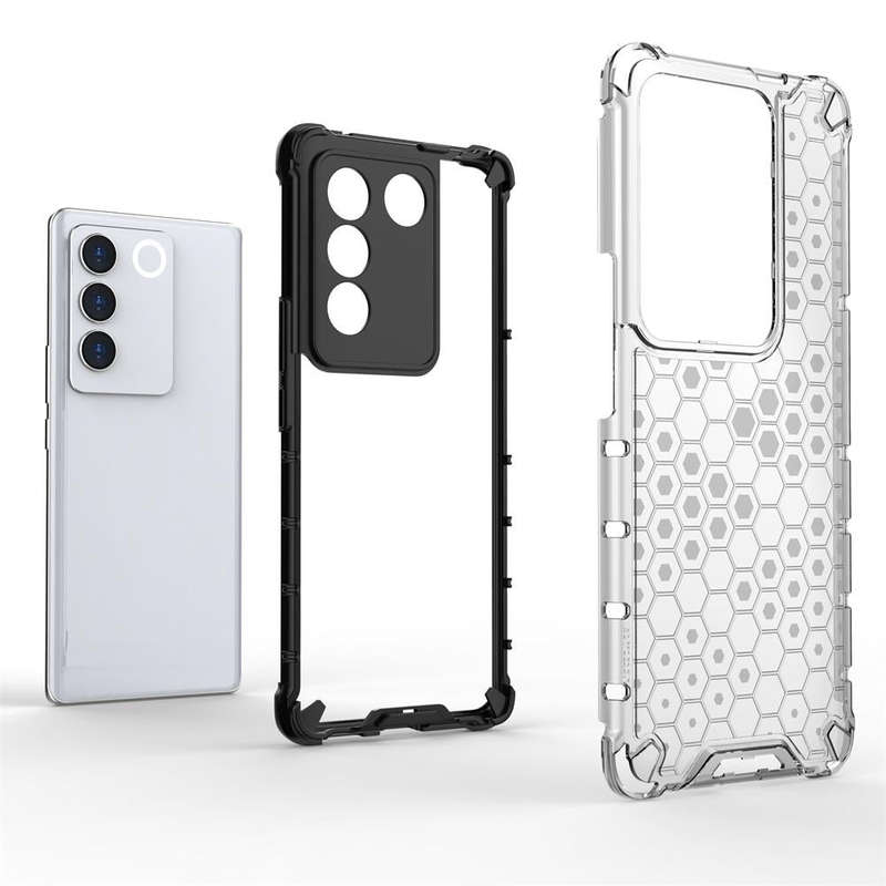 For vivo V27 / V27 Pro Shockproof Honeycomb Phone Case(White)