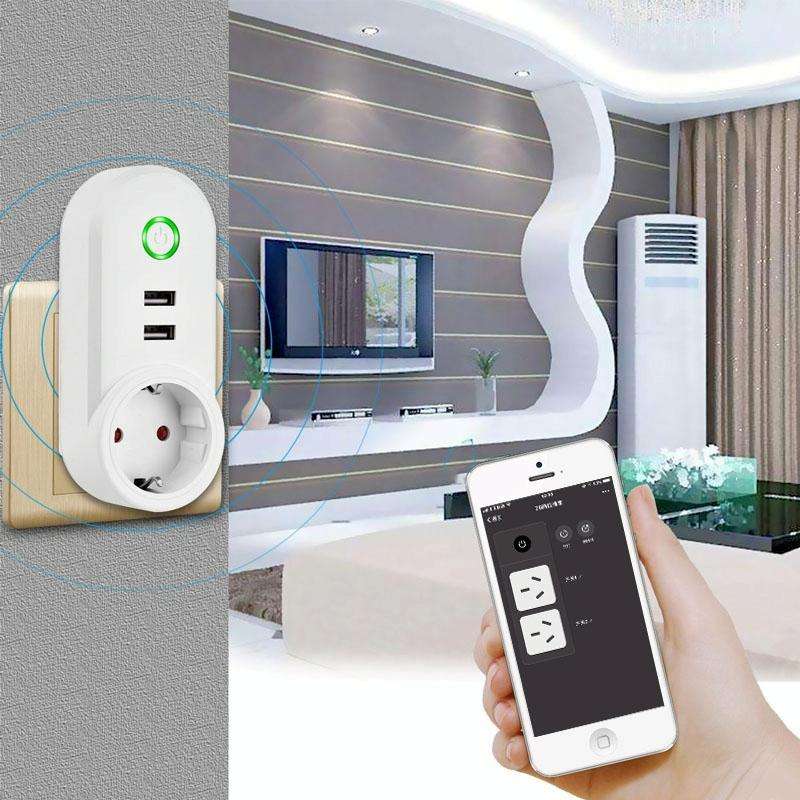 ZigBee 3.0 Dual USB Smart Socket Switch, EU Plug (White)