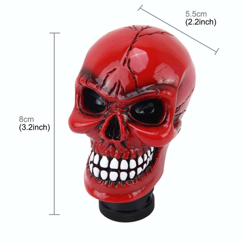 Universal Skull Head Shape ABS Manual or Automatic Gear Shift Knob with Three Rubber Covers Fit f...