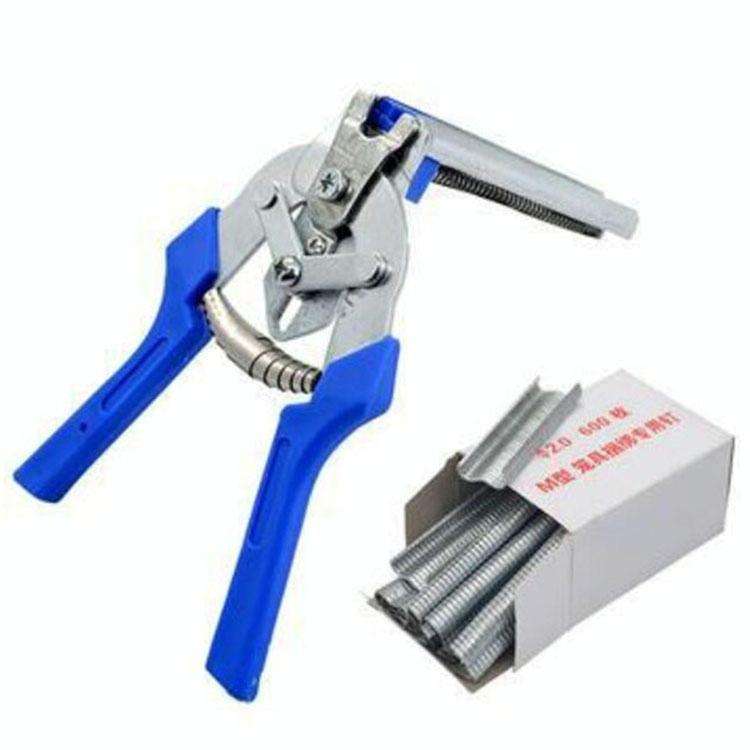 Nail non-slip Handle Stainless Steel Hand Tool Chicken Cage Barbed Wire Pig Tongs, Style:Blue Tie...