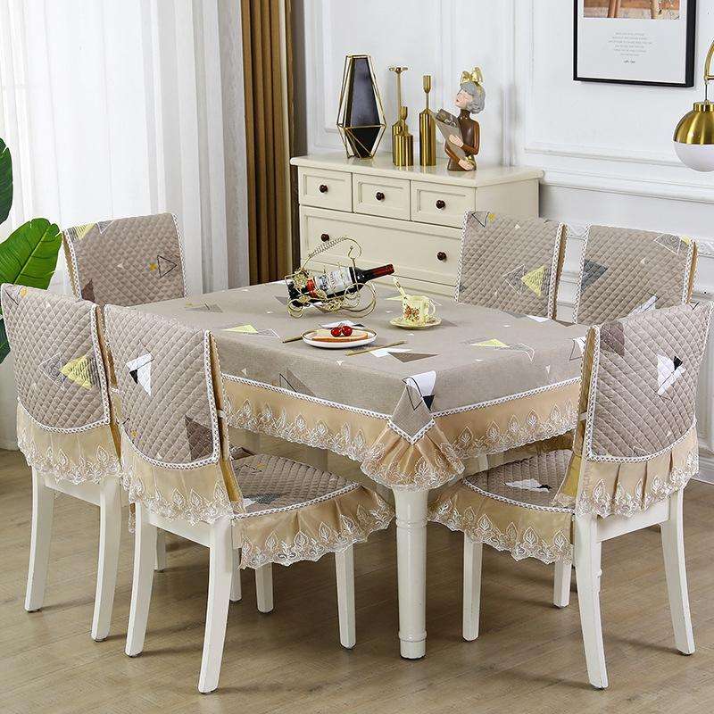 Home Dining Table/Chair Non-Slip Cover, Size: 130x180cm Tablecloths(Triangular Coffee)