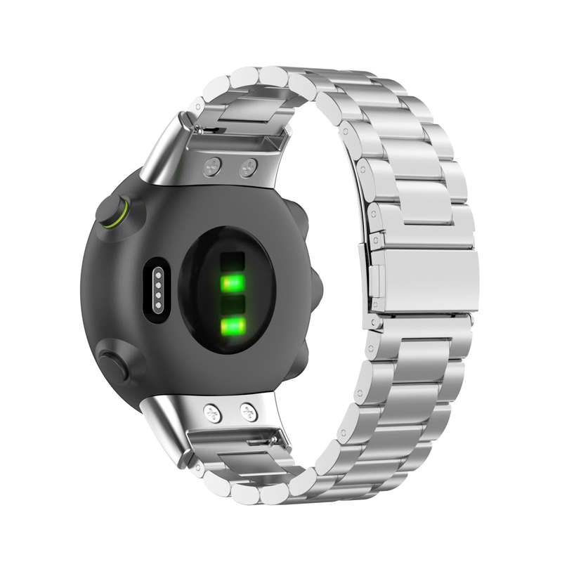 For Garmin Forerunner 45 / 45S / Swim 2 Universal Three Beads Stainless Steel Watch Band(Silver)
