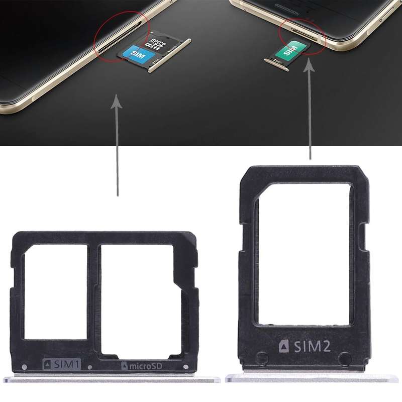 For Galaxy A5108 / A7108 2 SIM Card Tray + Micro SD Card Tray (White)