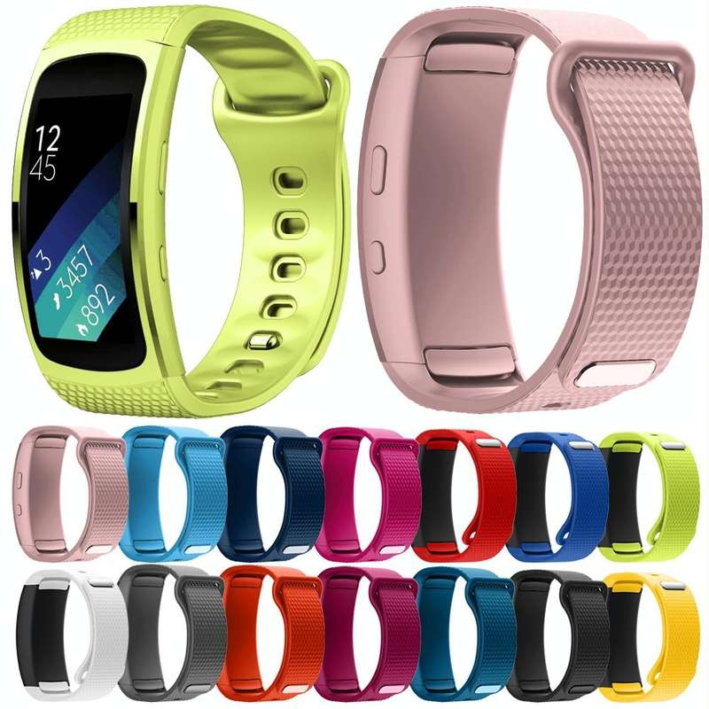 For Samsung Gear Fit2 Pro Silicone Watch Band, Size:S(Grey)