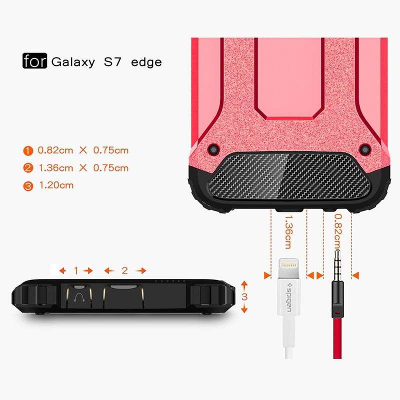 For Galaxy S7 Edge / G935 Tough Armor TPU + PC Combination Case (Red)