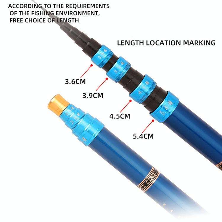 Carbon Short Section Fishing Rod Short Section Positioning Handle Rod, Length: 6.3m(Blue)
