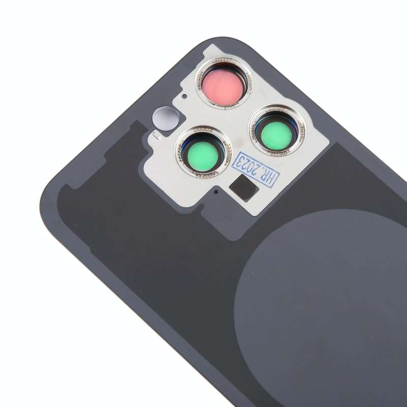 For iPhone 15 Pro Glass Battery Back Cover with Camera Lens Cover(Blue)