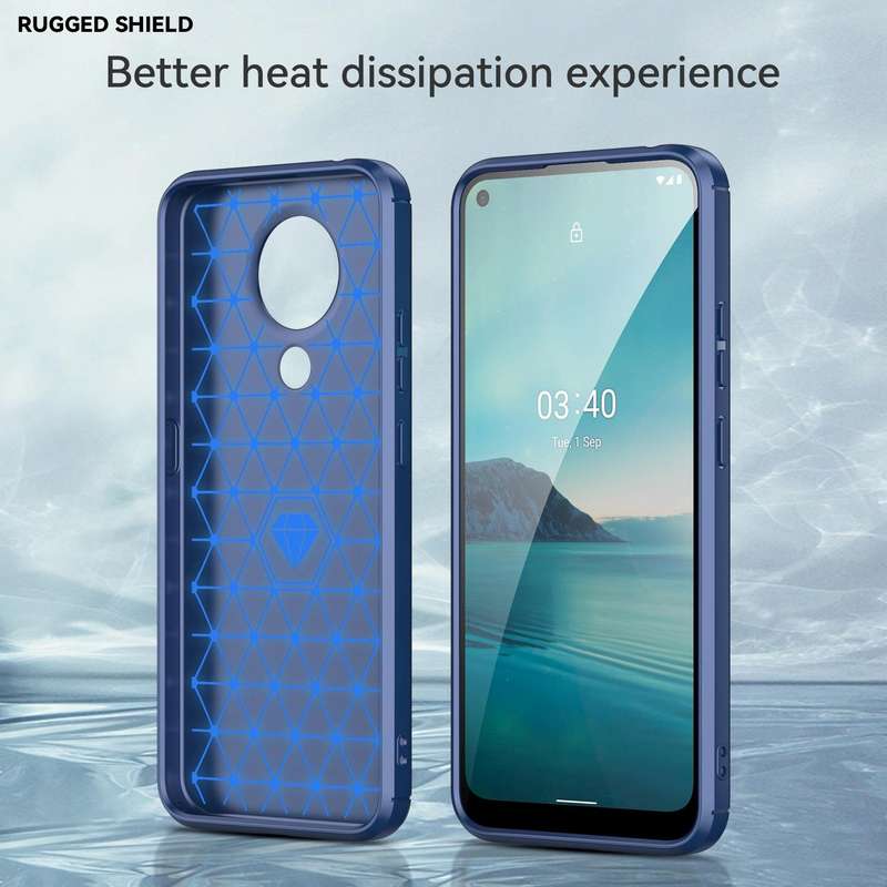 For Nokia 3.4 Brushed Texture Carbon Fiber TPU Phone Case(Blue)
