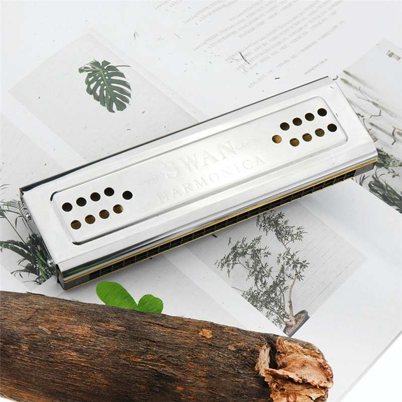 Swan SW24-12A 24-holes Double-sided Harmonica Beginner Polyphony Box Adult Children Beginners Per...
