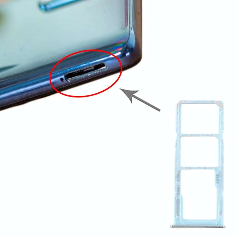 For Samsung Galaxy A71 SIM Card Tray + SIM Card Tray + Micro SD Card Tray (Blue)