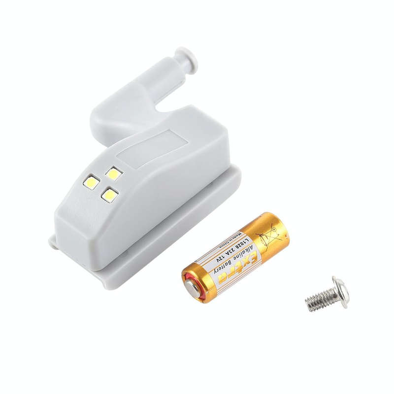 0.3W Universal Inner Hinge LED Sensor lamp Cupboard 3 LEDs Night light Auto ON/OFF Bulb(White Light)