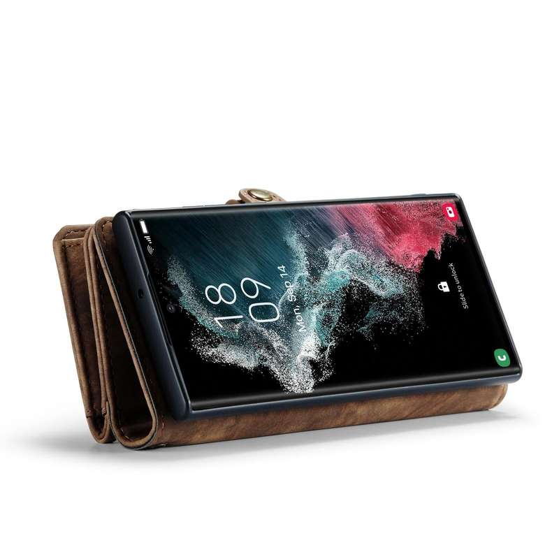 For Samsung Galaxy S22 Ultra 5G CaseMe-008 Detachable Multifunctional Horizontal Flip Leather Cas...