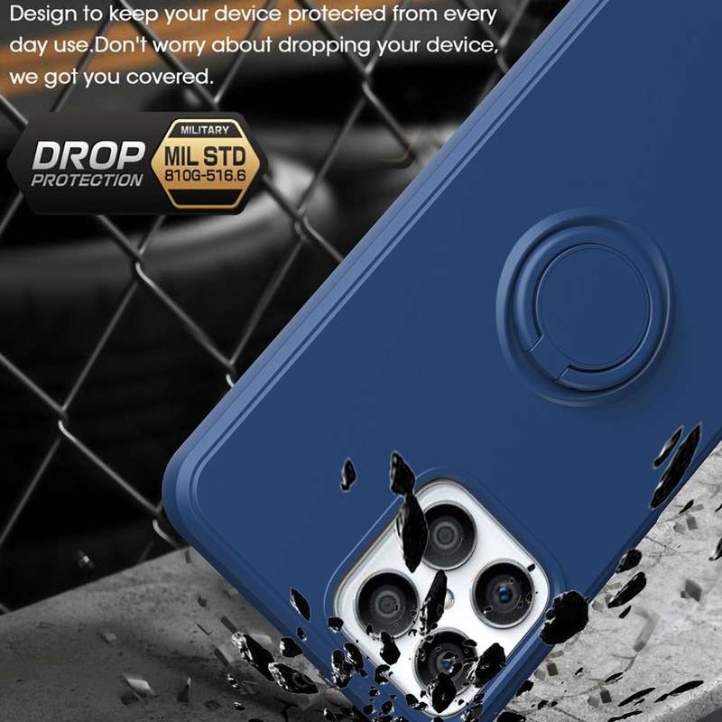 For Honor X8 Ring Kickstand Silicone Phone Case(Blue)