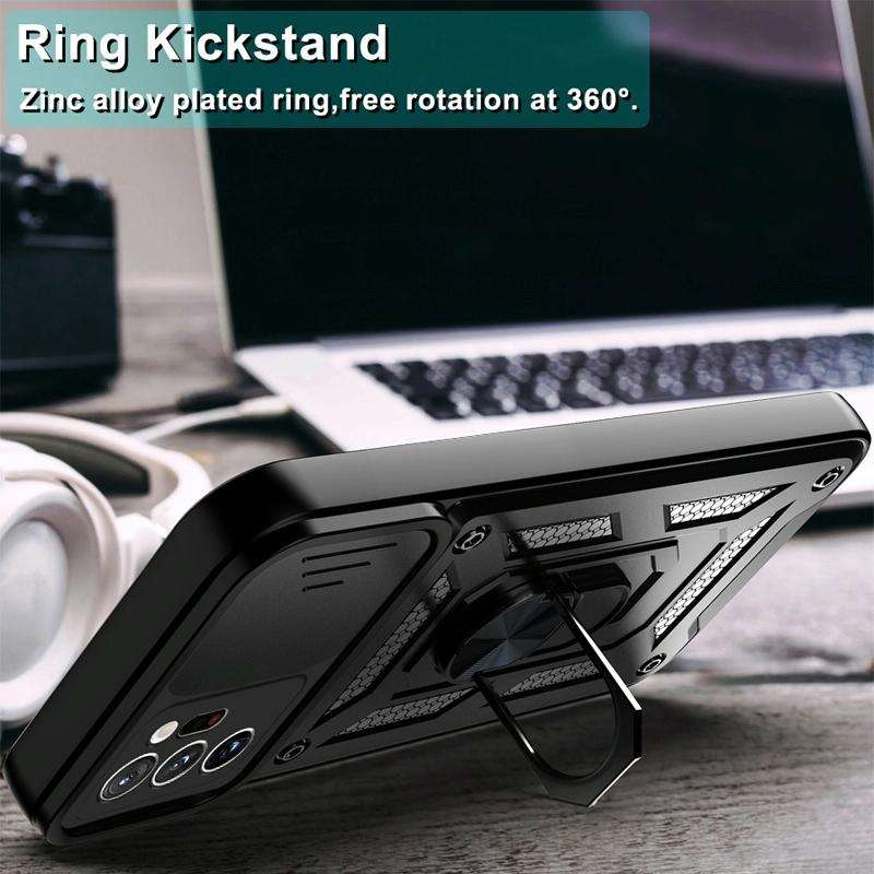 For Samsung Galaxy Note20 Ultra 5G Sliding Camera Cover Design TPU+PC Protective Case(Black)
