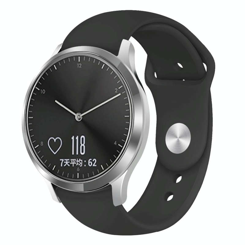 For Garmin Vivoactive 3 / Vivomove HR Solid Color Reverse Buckle Silicone Watch Band, Size: Large...