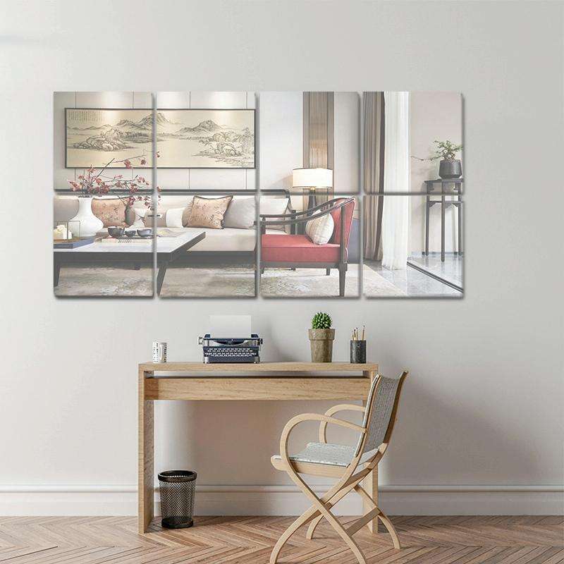 10cm x 10cm Acrylic Mirror Square Stereo Wall Stickers Self-Adhesive Decorative Soft Mirror Right...