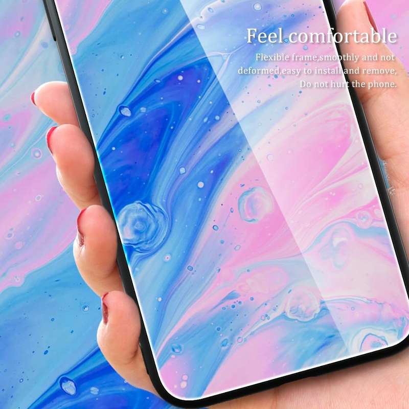 For Samsung Galaxy A53 Marble Pattern Glass Protective Phone Case(Pink)