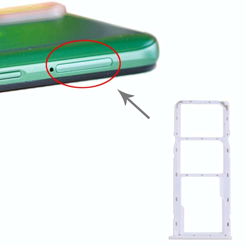 For OPPO Realme 6i / Realme Narzo 10 SIM Card Tray + SIM Card Tray + Micro SD Card Tray (White)