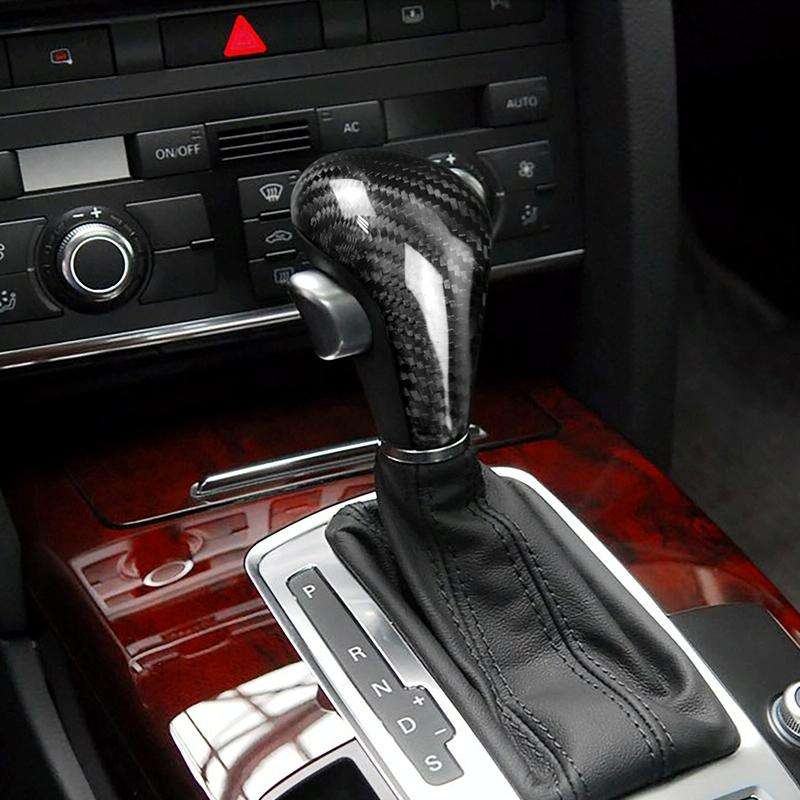 For Left Driving Universal Carbon Fiber Car Gear Shift Knob Modified Shifter Lever Knob for AUDI ...