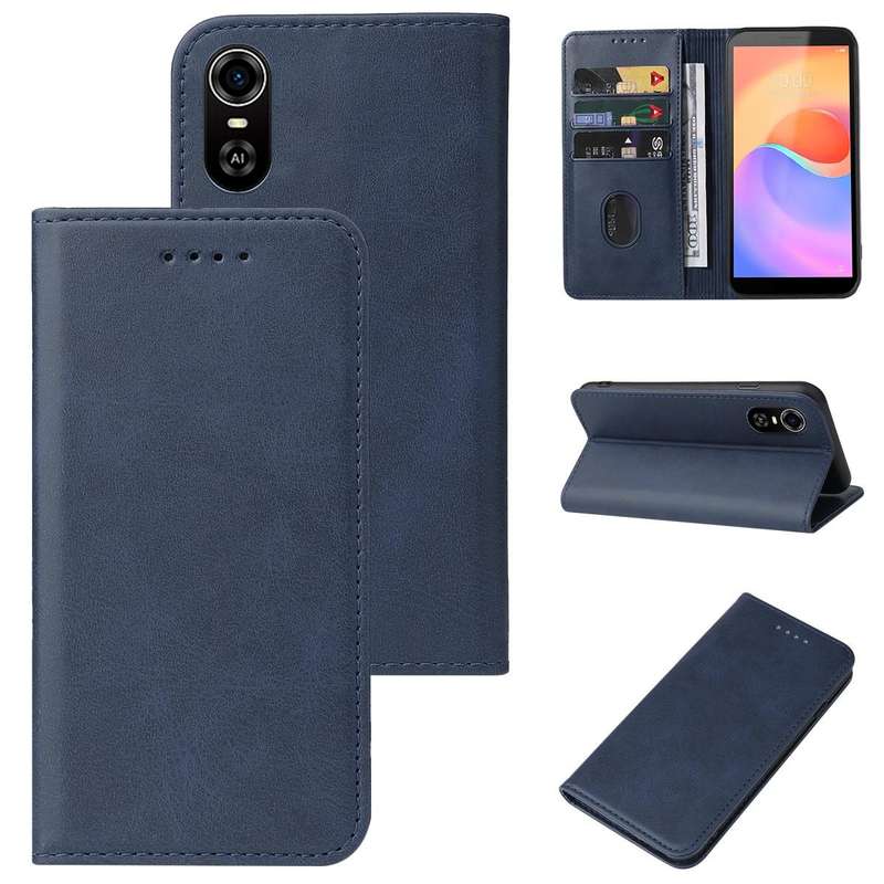 For ZTE Blade A31 Plus Magnetic Closure Leather Phone Case(Blue)