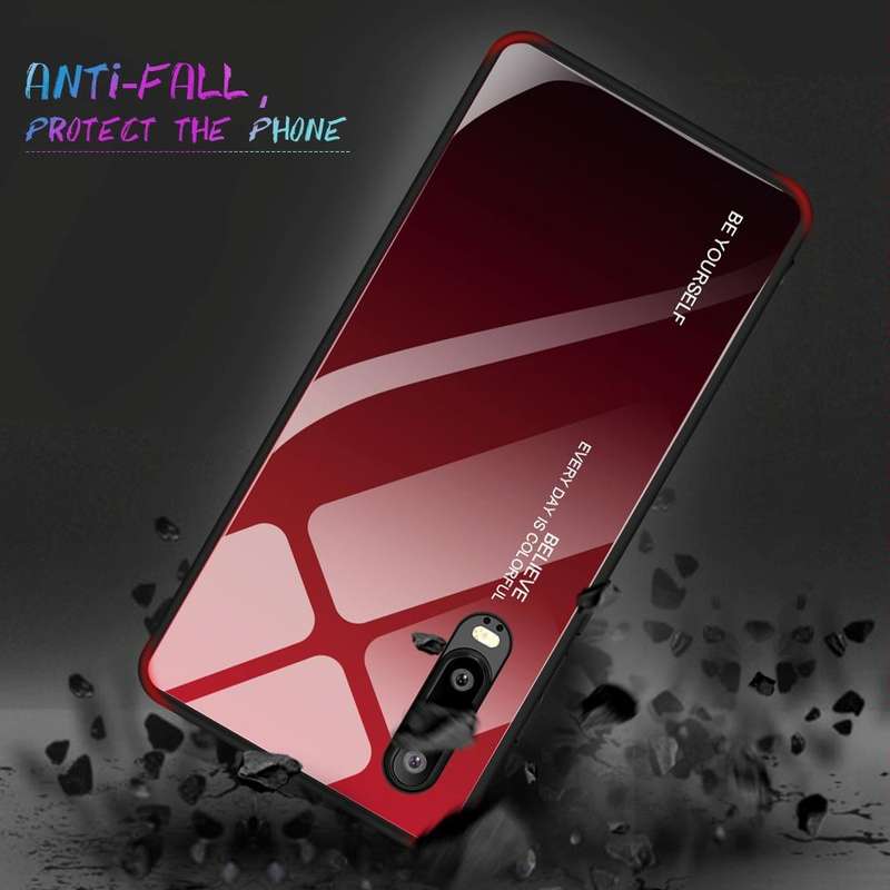 For Huawei P30 Gradient Color Glass Case(Purple)