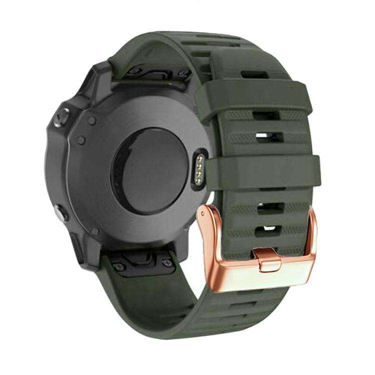 For Garmin Fenix 7S / 6S Pro / 5S Plus 20mm Rose Gold Buckle Quick Release Silicone Watch Band(Ar...