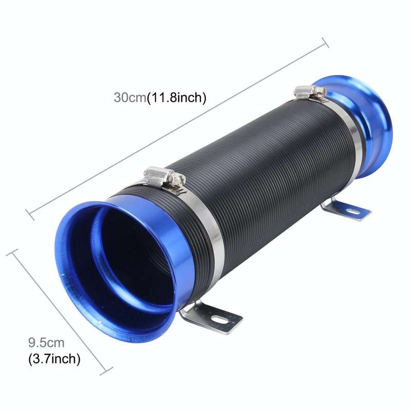 Car Auto Universal Tube Air Filter Adjustable Cold Air Injection Intake System Pipe Without Air F...