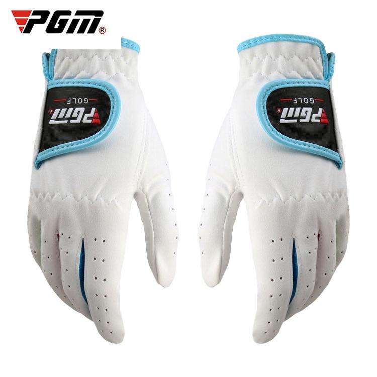 PGM One Pair Golf Microfiber Cloth Soft Comfortable Gloves for Children (Color:White Size:16)