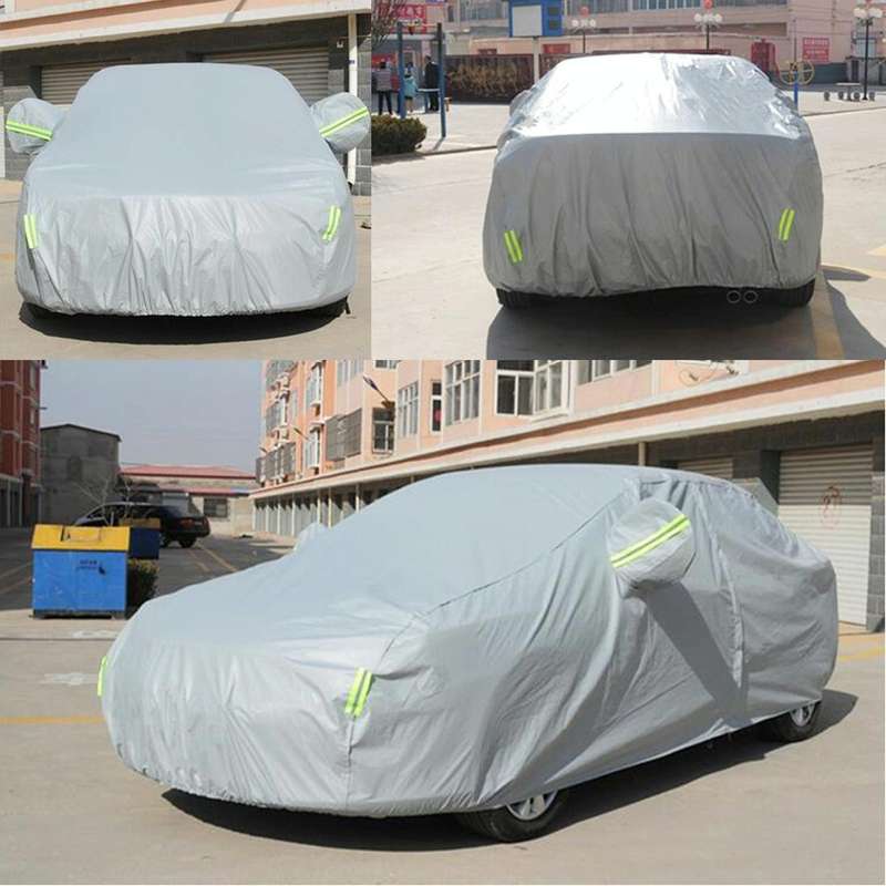 Outdoor Universal Anti-Dust Sunproof 3-Compartment Sedan Car Cover with Warning Strips, Fits Cars...