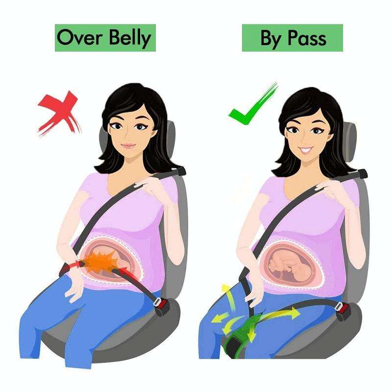 Pregnant Car Seat Belt Anti Stranglehold Belly Protection Fetal Regulator(Black)