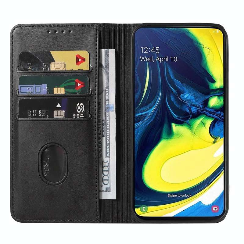 For Samsung Galaxy A90 / A80 Magnetic Closure Leather Phone Case(Black)