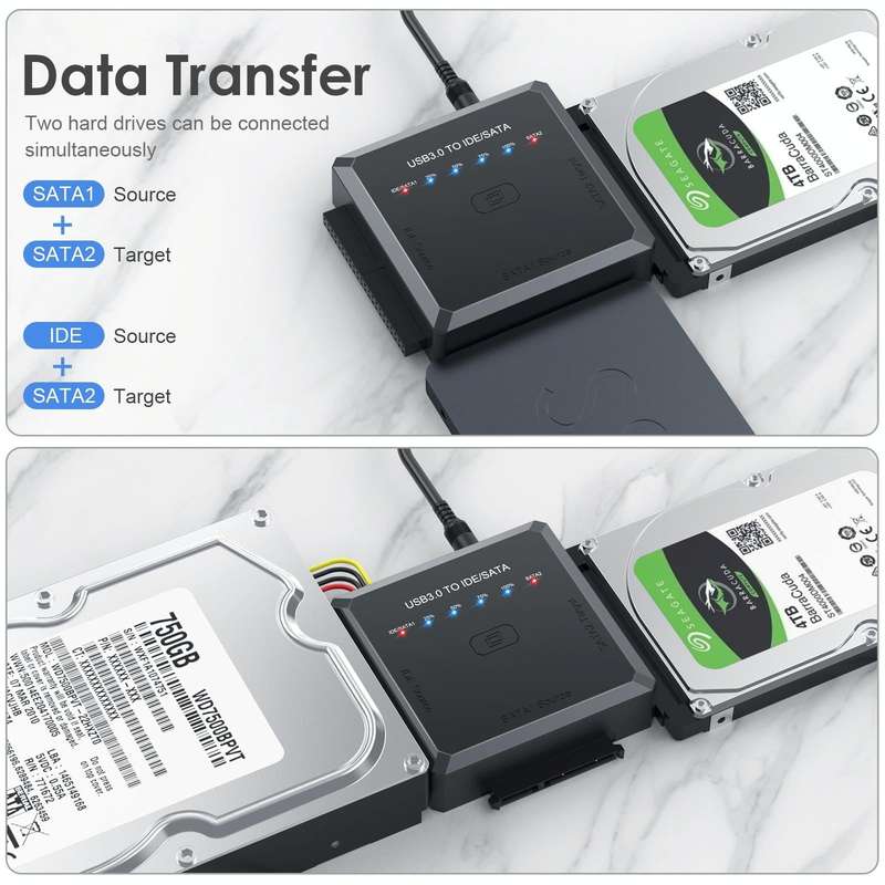 USB3.0 to SATA or IDE Hard Drive Adapter Converter With Clone Function