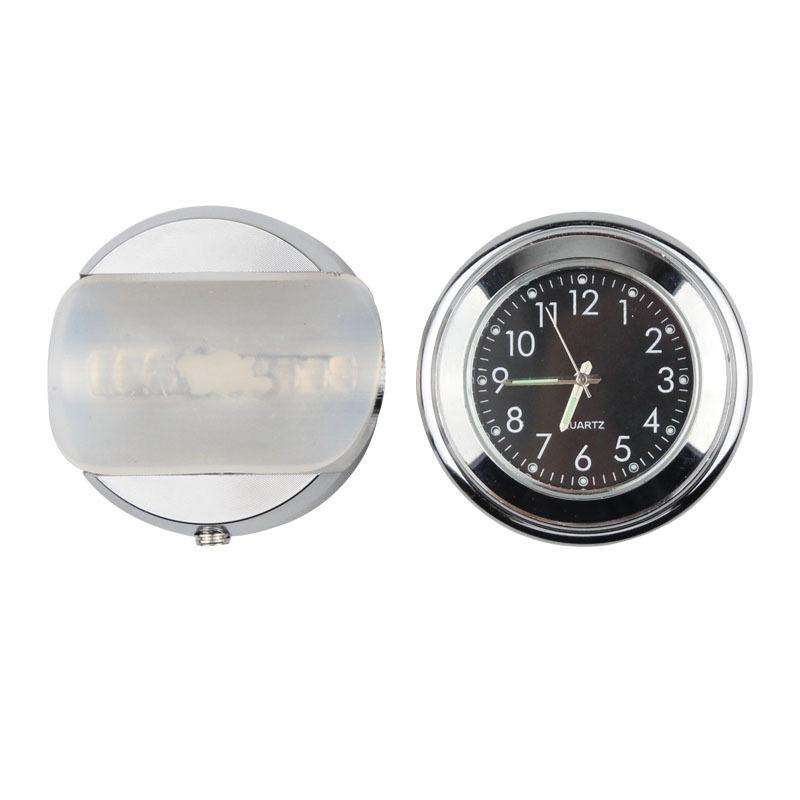 Aluminum Alloy Plating Motorcycle Handlebar Clock(Black Shell Black Background)