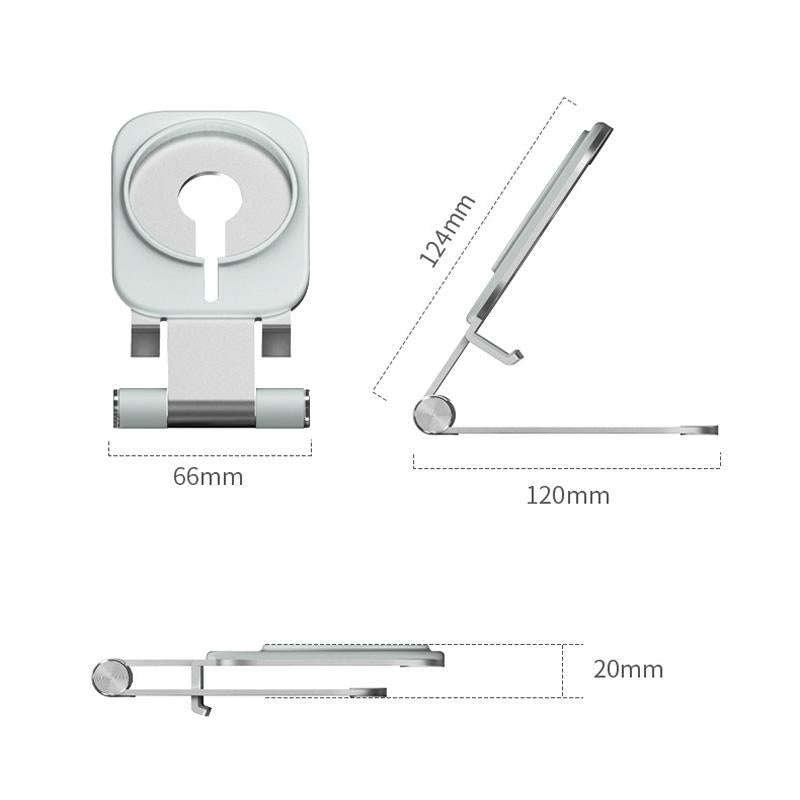 Magsafe Wireless Charging Stand Aluminum Alloy Folding Desktop Live Bracket(Silver)