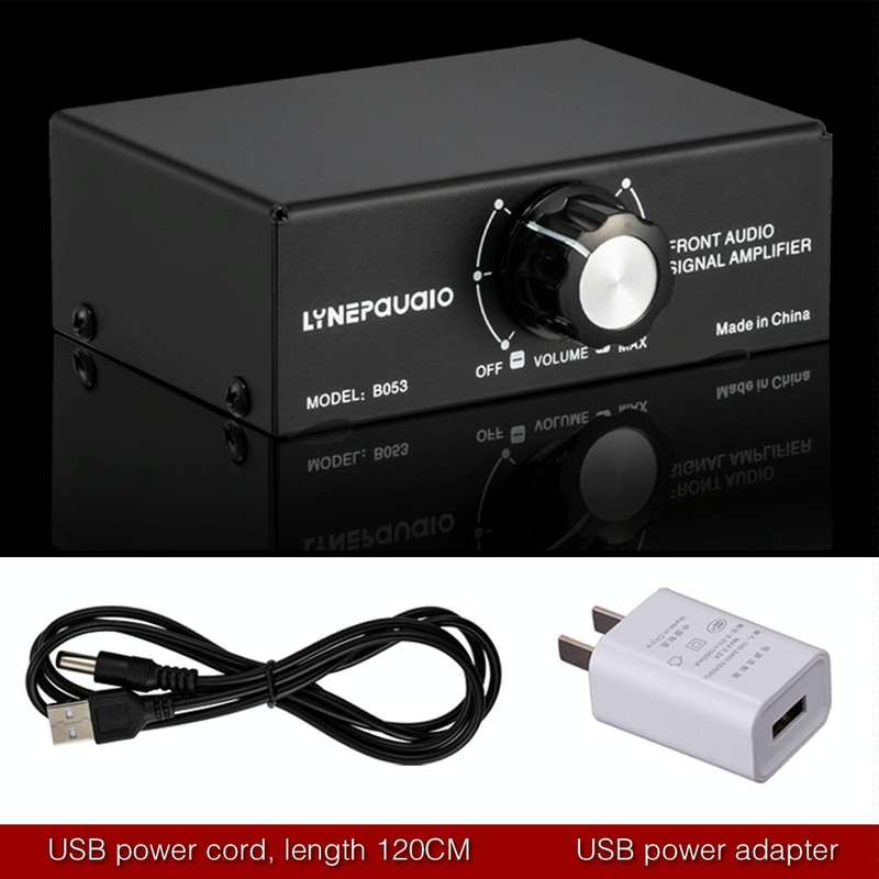 B053 Front Stereo Sound Amplifier Headphone Speaker Amplifier Booster with Volume Adjustment, 2-W...