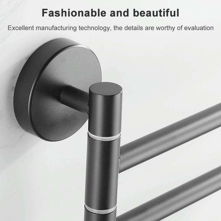 Stainless Steel Towel Bar Rotating Towel Rack Bathroom Kitchen Wall-mounted Towel Polished Rack H...