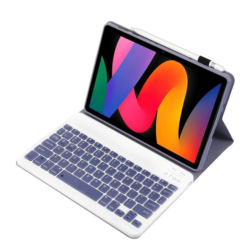 For Xiaomi Redmi Pad SE 11 inch A0N9 Lambskin Texture Ultra-thin Detachable Bluetooth Keyboard Le...