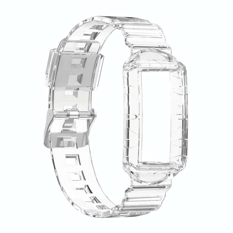 For Fitbit Charge 5 Silicone One Body Armor Watch Band(Transparent)