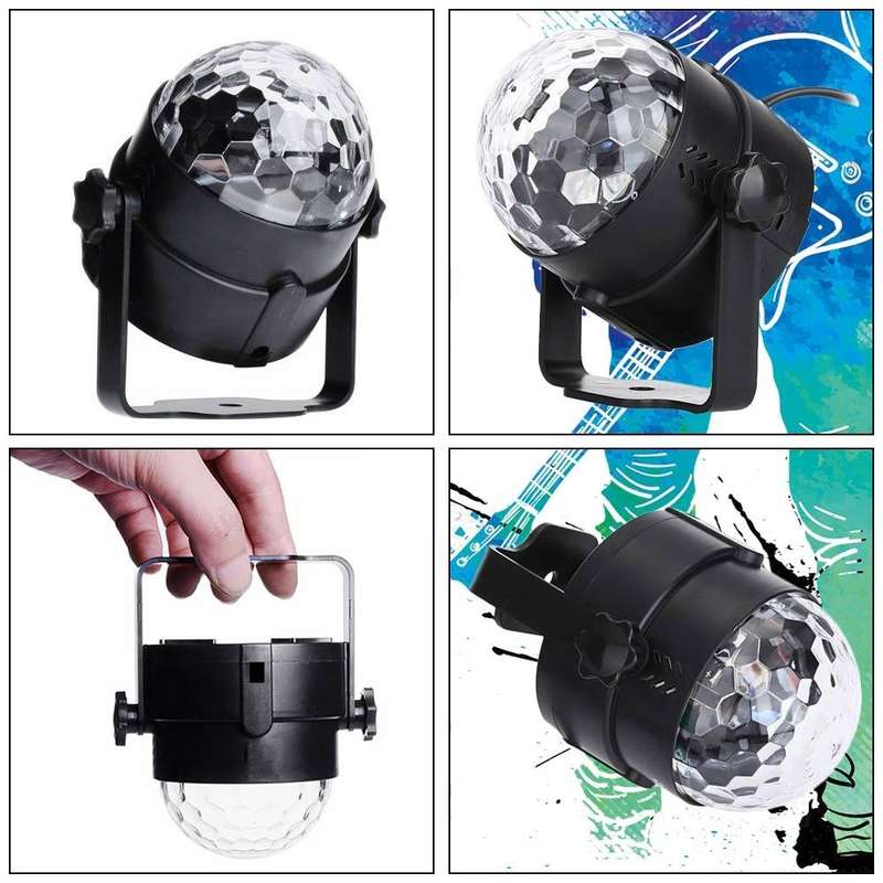YouOKLight YK2278 3W Sound Activated Party DJ Lighting RBG Disco Ball Strobe Lamp Stage Par Light...