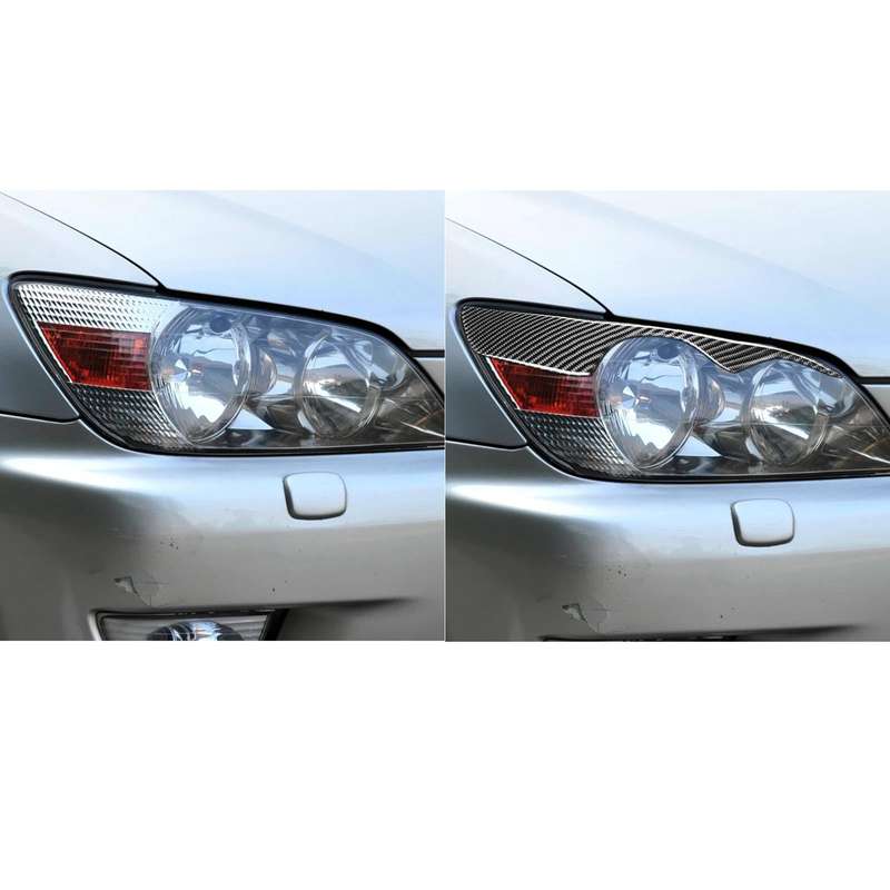 2 PCS / Set Carbon Fiber Car Lamp Eyebrow Decorative Sticker for Lexus IS300/IS200/RS200/ALTezza ...