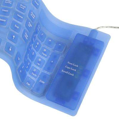 109 Keys USB 2.0 Full Sized Waterproof Flexible Silicone Keyboard (Blue)