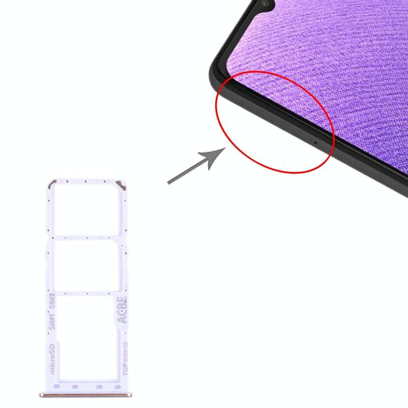 For Samsung Galaxy A32 SM-A325 SIM Card Tray + SIM Card Tray + Micro SD Card Tray (Purple)