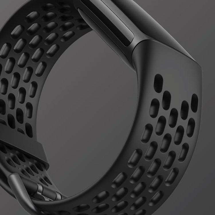 For Fitbit Charge 5 Silicone Hole Watch Band(White)