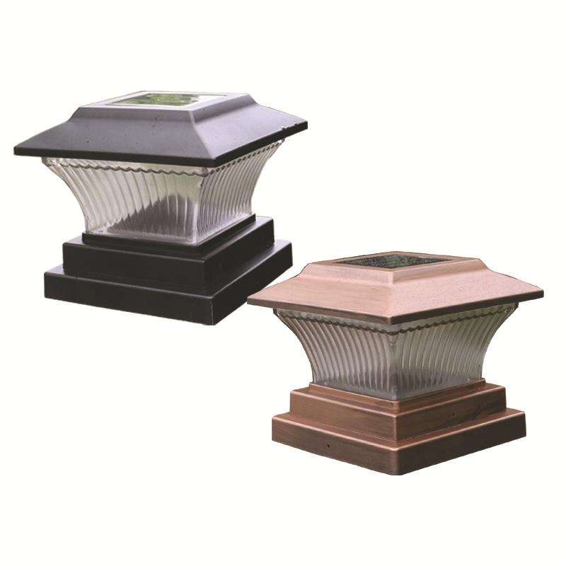 Outdoor Solar Column Lamp IP44 Waterproof Garden Fence Light Solar Street Lamp(Gold Bronze Shell+...
