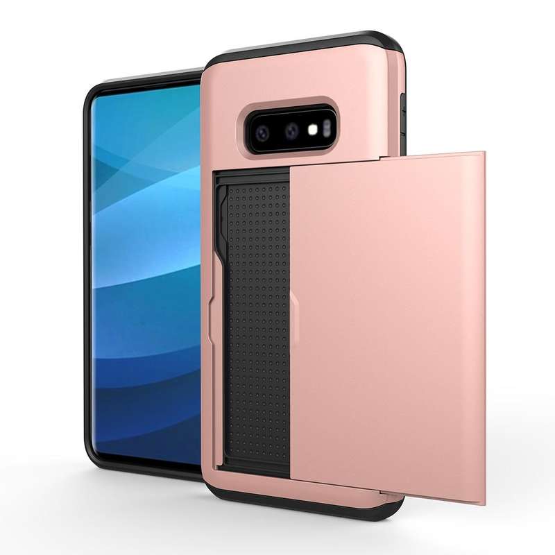 Shockproof Rugged Armor Protective Case for Galaxy S10e, with Card Slot(Grey)